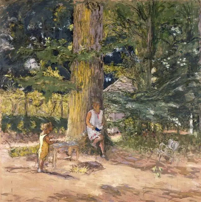 Antoinette David-Weill y su sobrino Maurice Lambiotte en Mareil-le-Guyon, proyecto - Édouard Vuillard