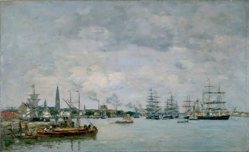 Amberes. Barcos en el Escalda - Eugène Boudin