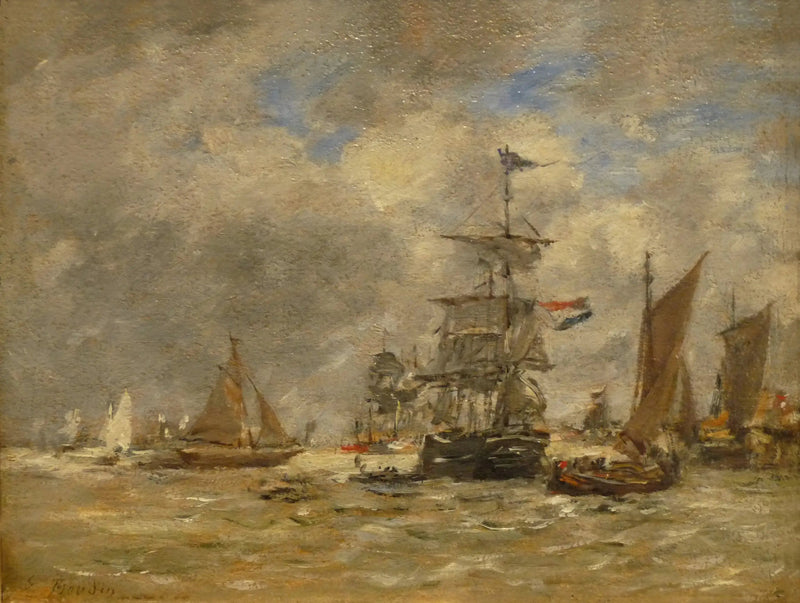 Amberes. Barcos en el Escalda - Eugène Boudin