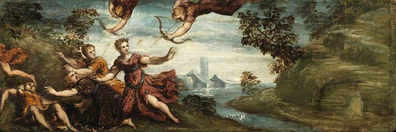 Apolo y Diana matando a los hijos de Níobe - Jacopo Tintoretto