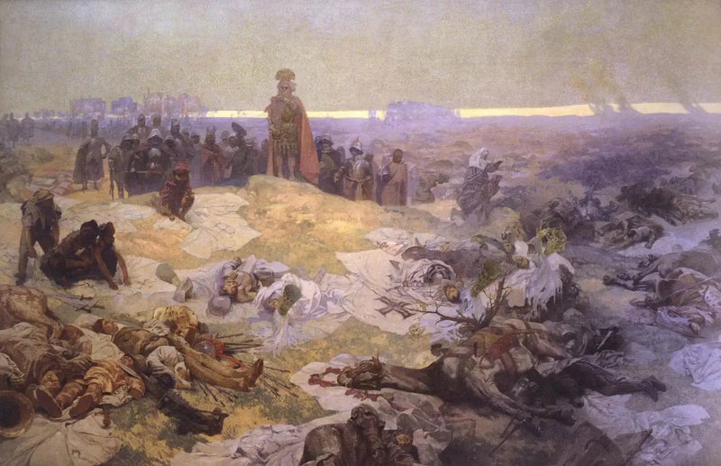 Después de la Batalla de Grunwald - Alphonse Mucha