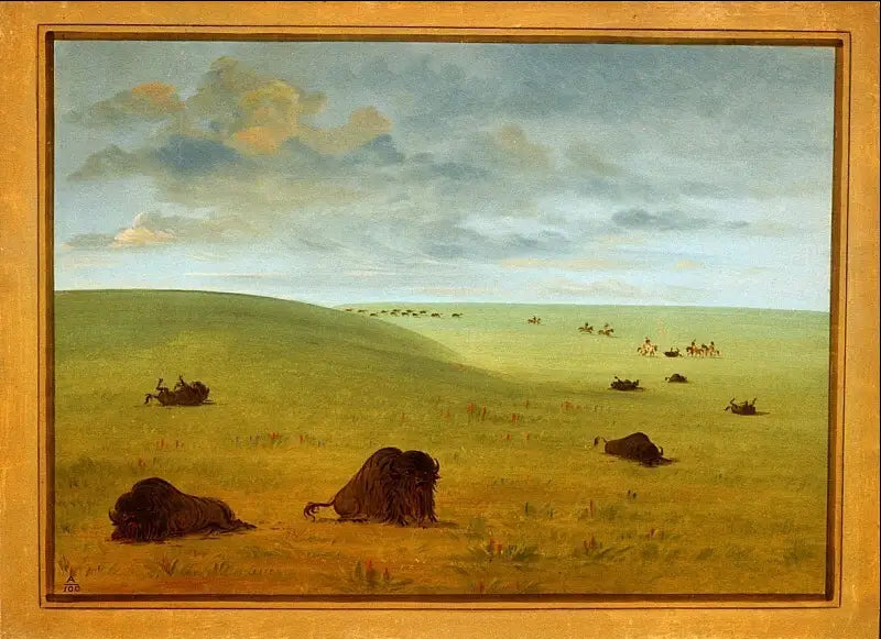 Après la chasse au bison - Sioux - George Catlin - Alpha Reproduction
