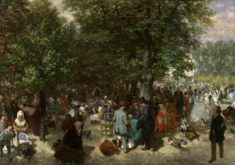 Tarde en el jardín de las Tullerías - Adolph von Menzel