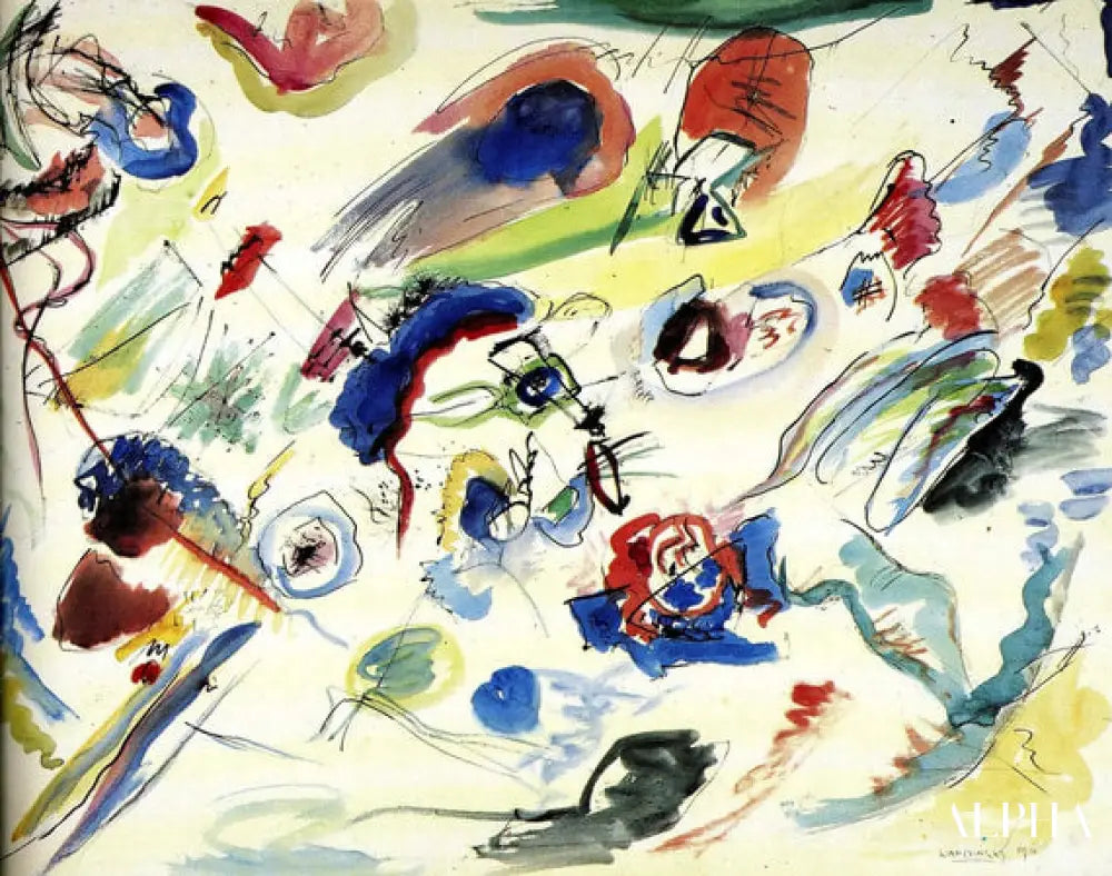 Aquarelle abstraite - Vassily Kandinsky - Reproductions de tableaux et peintures haut de gamme