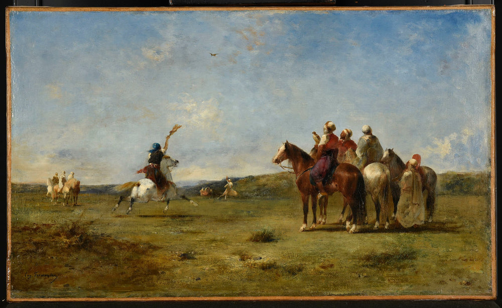 Arabes chassant le faucon - Eugène Fromentin image 1 reproduction artisanale de tableau
