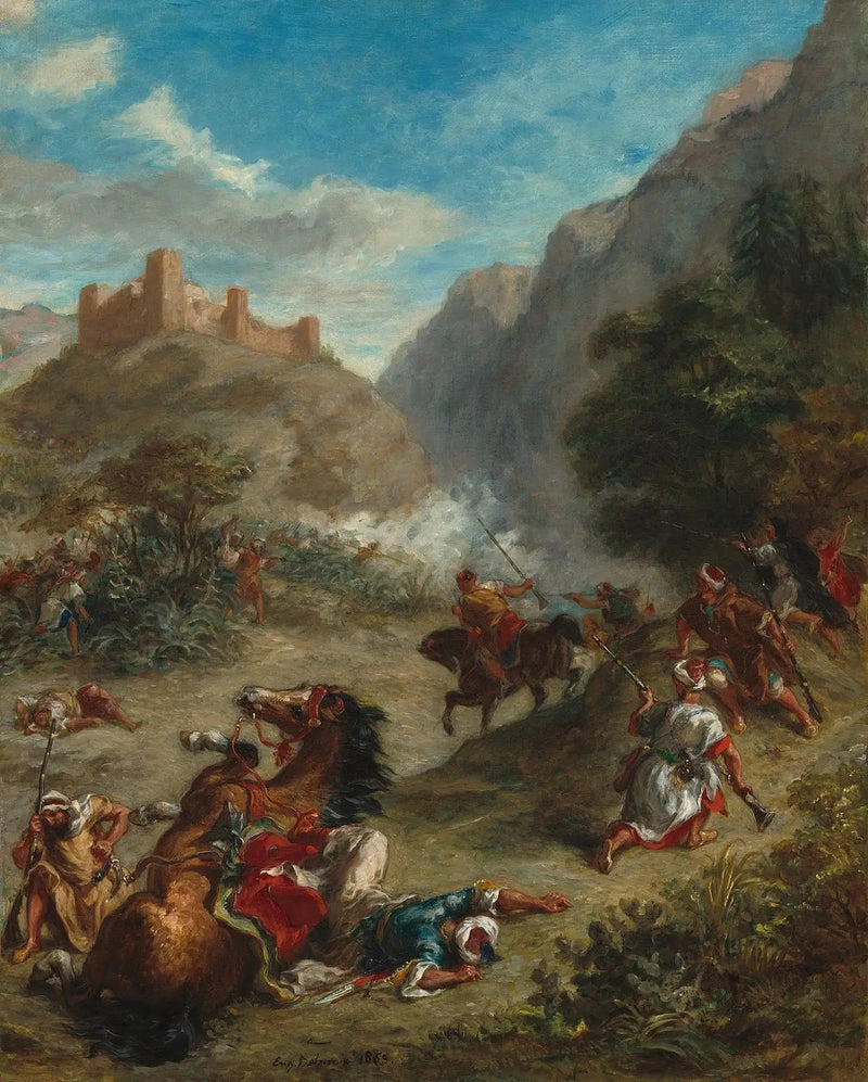 Arabescos de escaramuzas en las montañas - Eugène Delacroix