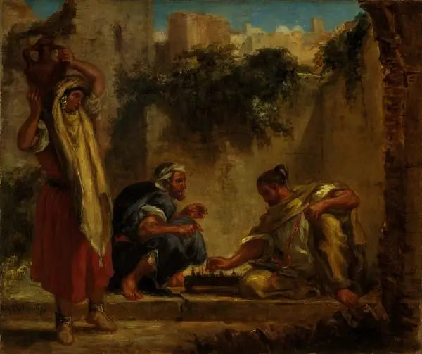 Árabes jugando al ajedrez - Eugène Delacroix
