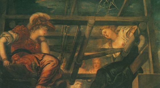 Arachné défie Minerve dans un concours de tissage - Jacopo Tintoretto image 1 reproduction de peinture à l’huile