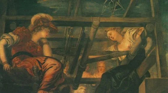Arachné desafía a Minerva en un concurso de tejido - Jacopo Tintoretto