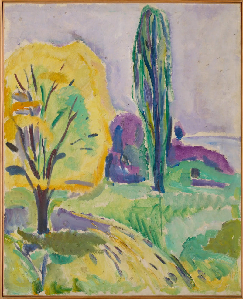 Árbol amarillo y verde - Edvard Munch