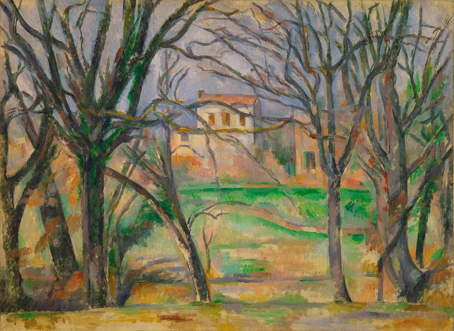 Árboles y casas en el lugar llamado La Durane - Paul Cézanne