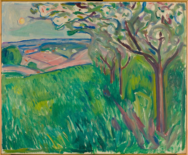 Árboles frutales en flor - Edvard Munch