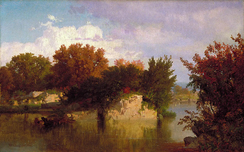 Árboles a lo largo del arroyo en otoño - William Trost Richards