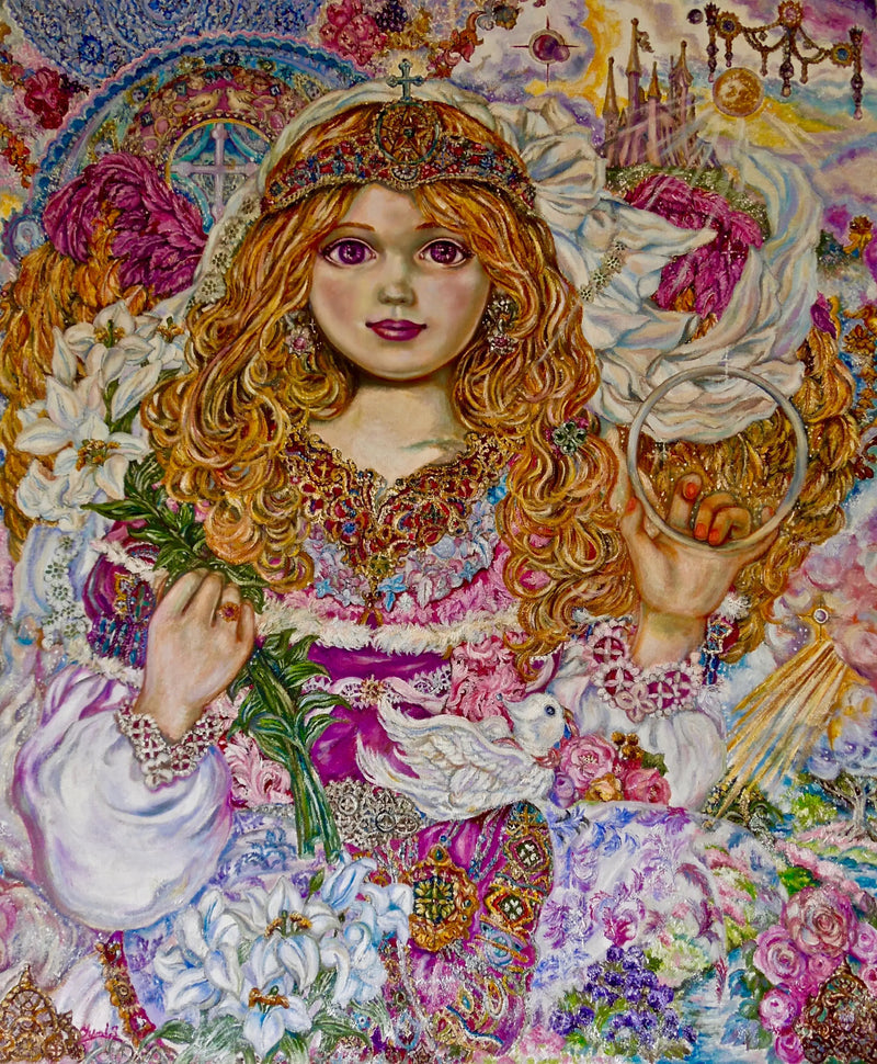 Arcángel Gabriel sosteniendo una flor de lirio - Yumi Sugai