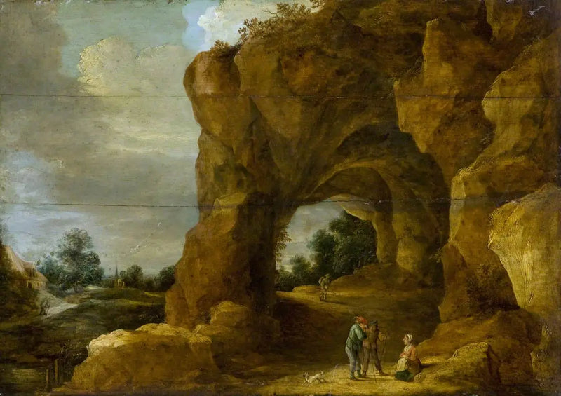 Arco rocoso con personajes - David Teniers el Joven