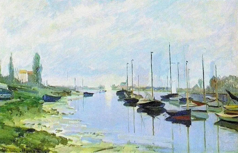Argenteuil, barcos a lo largo de la orilla - Claude Monet