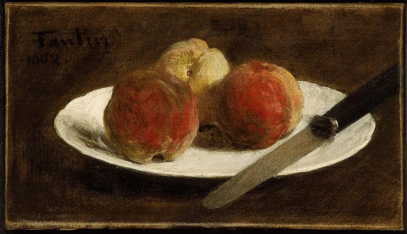 Plato de duraznos - Henri Fantin-Latour