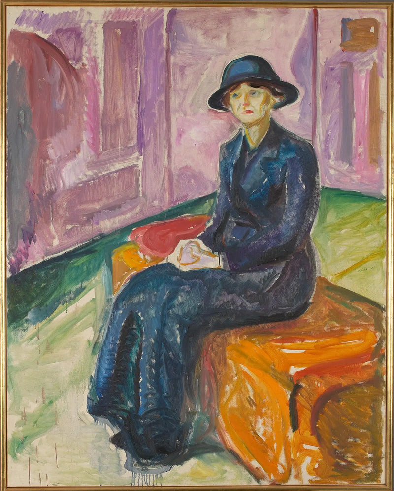 Sentado sobre una maleta - Edvard Munch