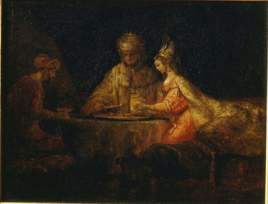 Asuero y Amán en el banquete de Esther - Rembrandt