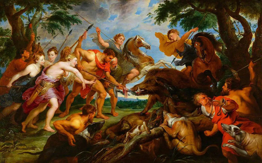 Atalanta y Meleagro en la caza del jabalí de Calidón - Peter Paul Rubens