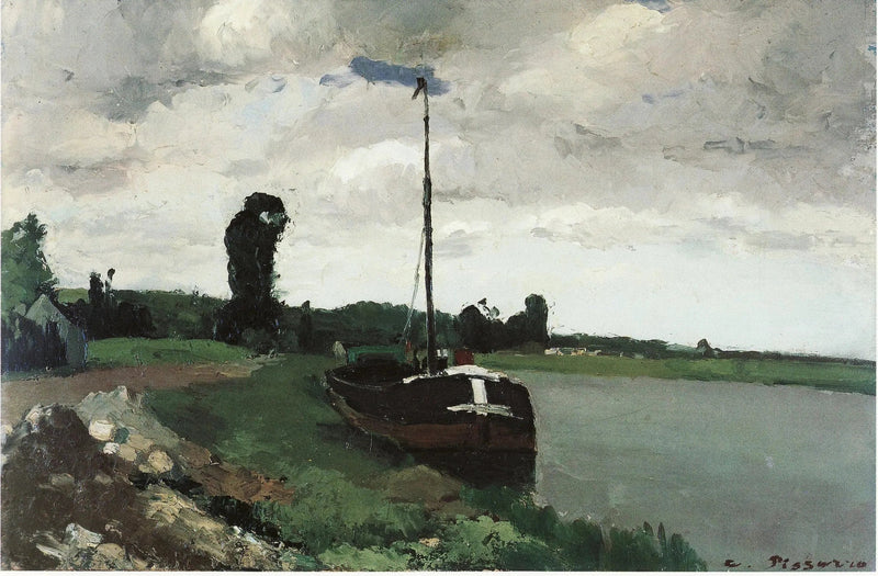 Al borde del río, Pontoise - Camille Pissarro