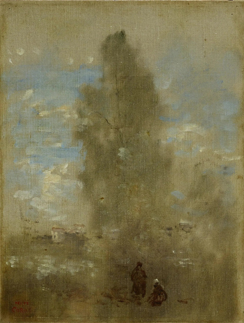 Al borde del lago - Jean-Baptiste Camille Corot