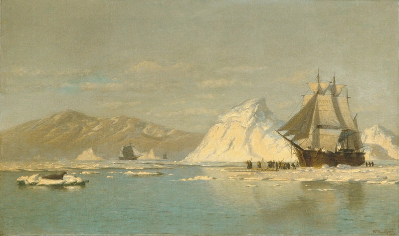 En alta mar frente a Groenlandia — Ballenero en busca de aguas libres - William Bradford