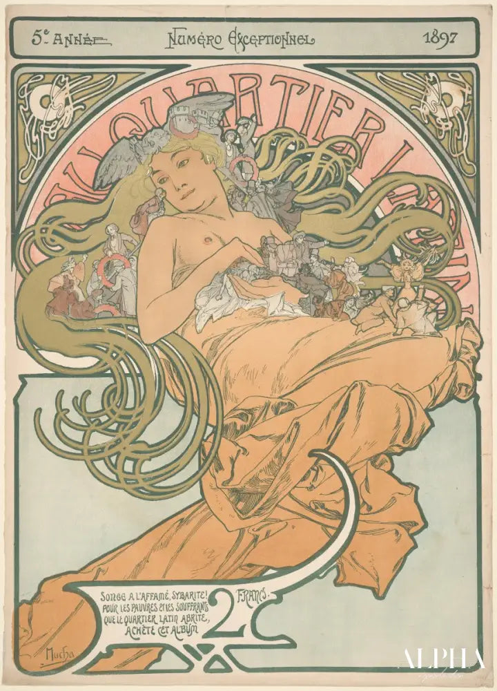 Au quartier latin - Mucha - Reproductions de tableaux et peintures haut de gamme