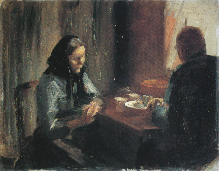 En la comida - Anna Ancher