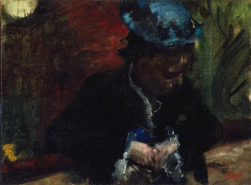 En el teatro: mujer sentada en el balcón - Edgar Degas