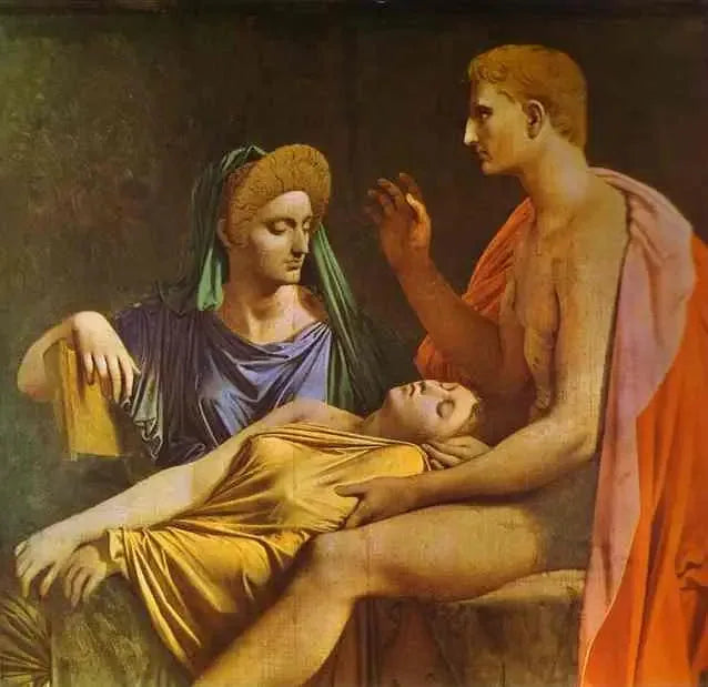 Auguste escuchando la lectura de la Eneida - Jean-Auguste-Dominique Ingres