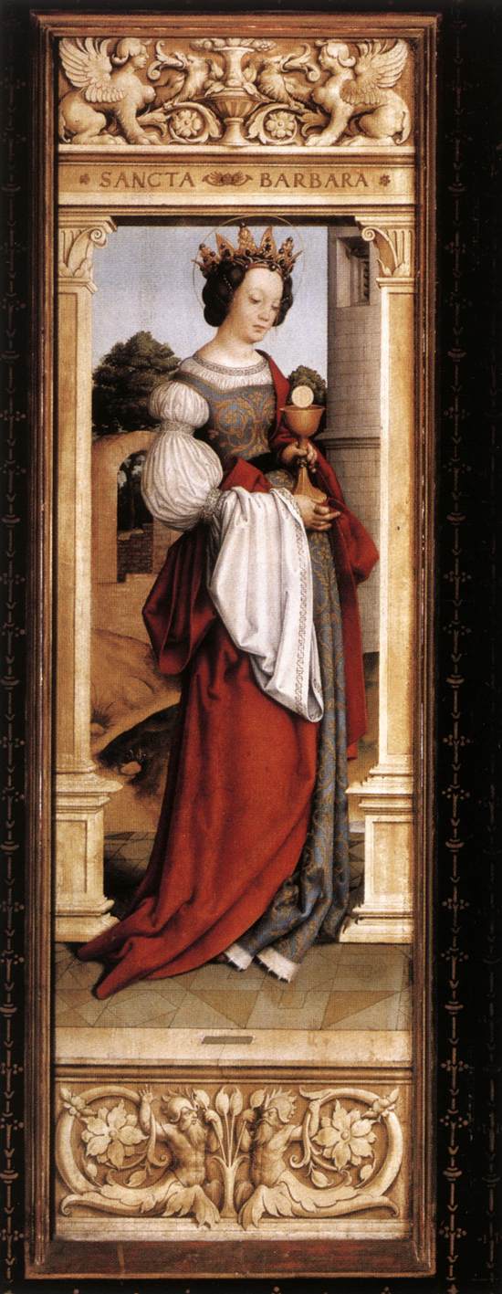 Autel de San Sebastián : Santa Bárbara - Hans Holbein el Viejo