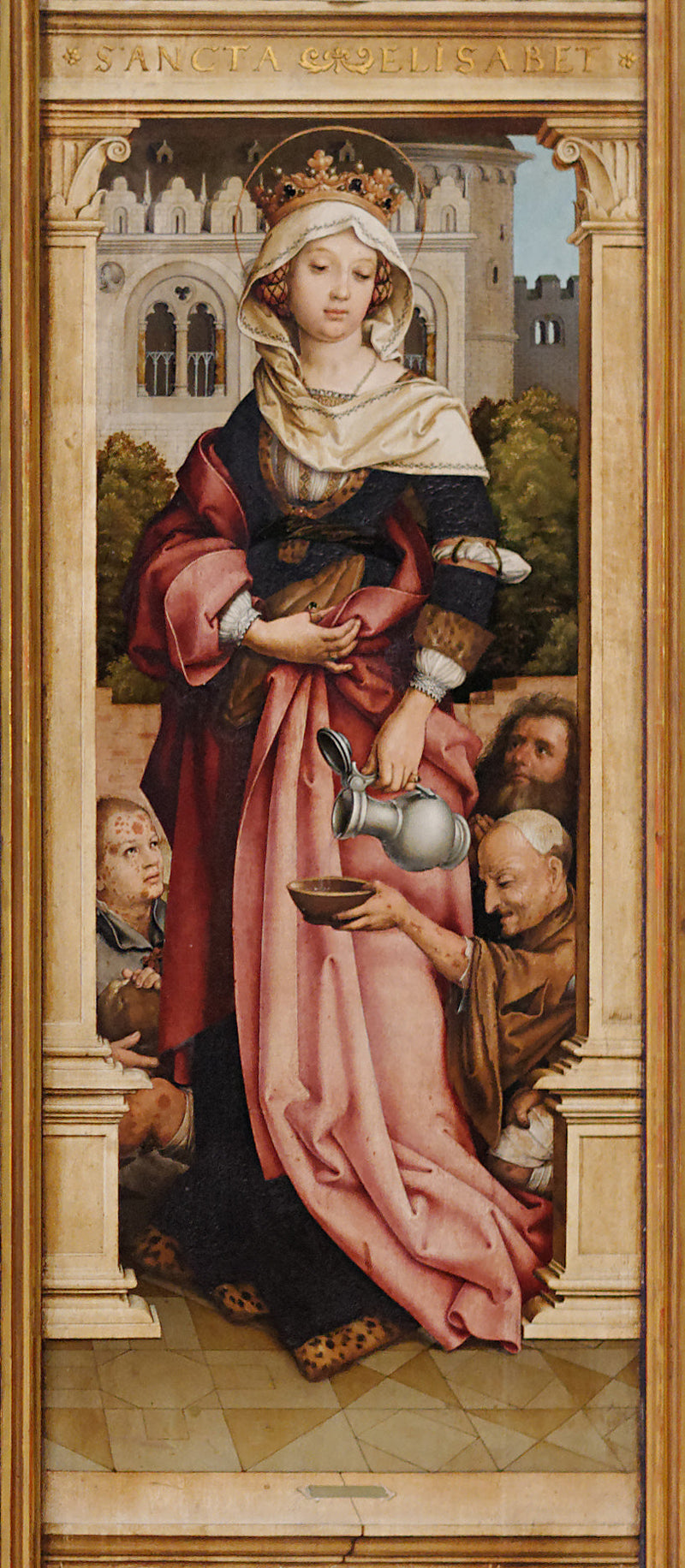Autel de San Sebastián : Santa Isabel de Hungría - Hans Holbein el Viejo