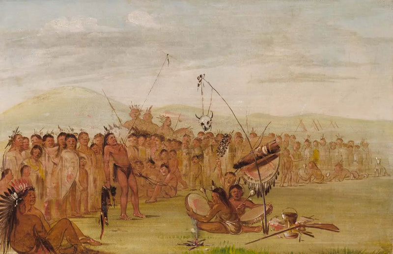 Auto-tortura durante una ceremonia religiosa sioux - George Catlin
