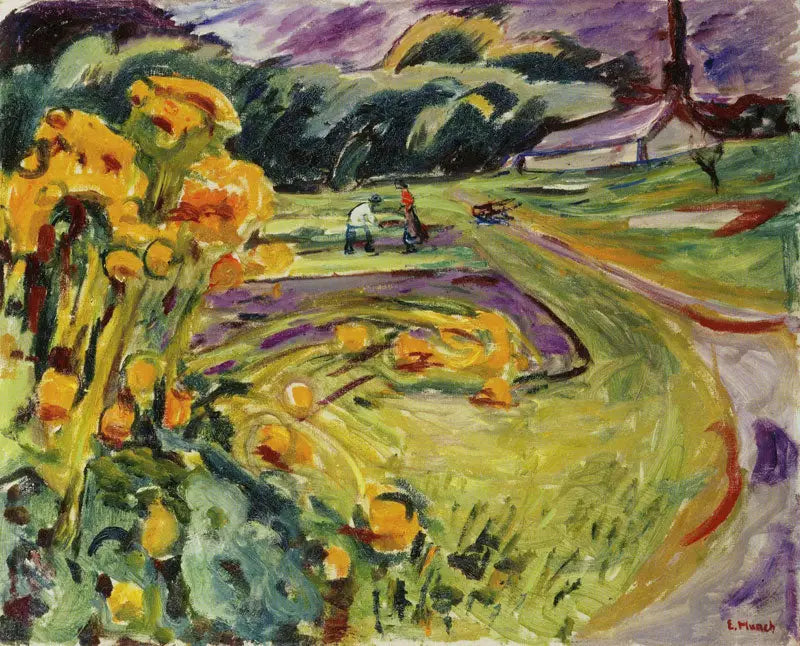 Otoño cerca del invernadero - Edvard Munch