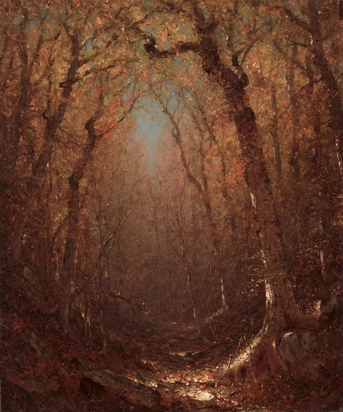 Otoño, un camino de madera - Sanford Robinson Gifford