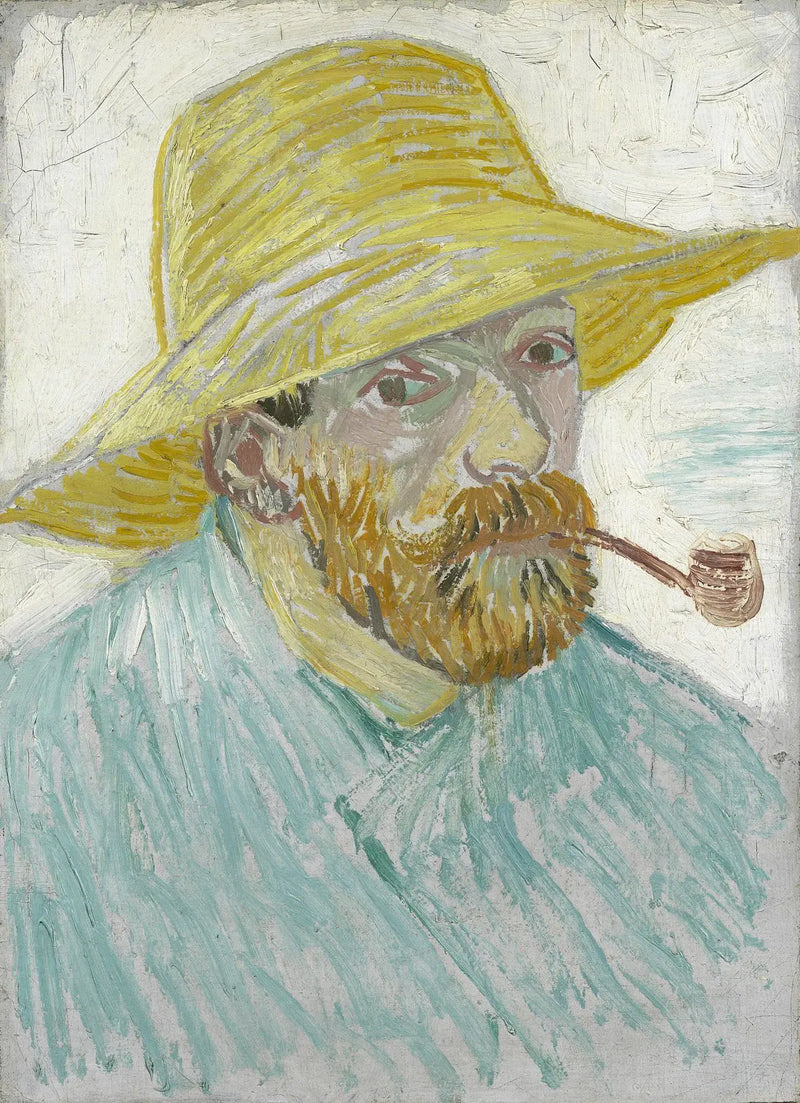 Autorretrato con pipa y sombrero de paja - Vincent van Gogh