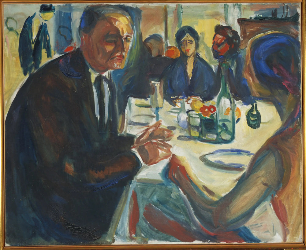 Autoportrait à la table de mariage - Edvard Munch image 1 reproduction réalisée par Alpha Reproduction