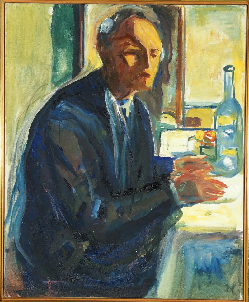 Autorretrato en la mesa de bodas - Edvard Munch