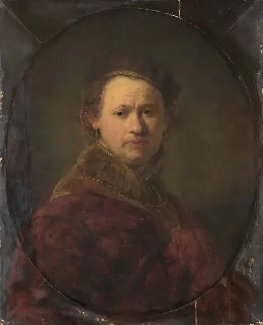 Autorretrato con boina y abrigo rojo - Rembrandt