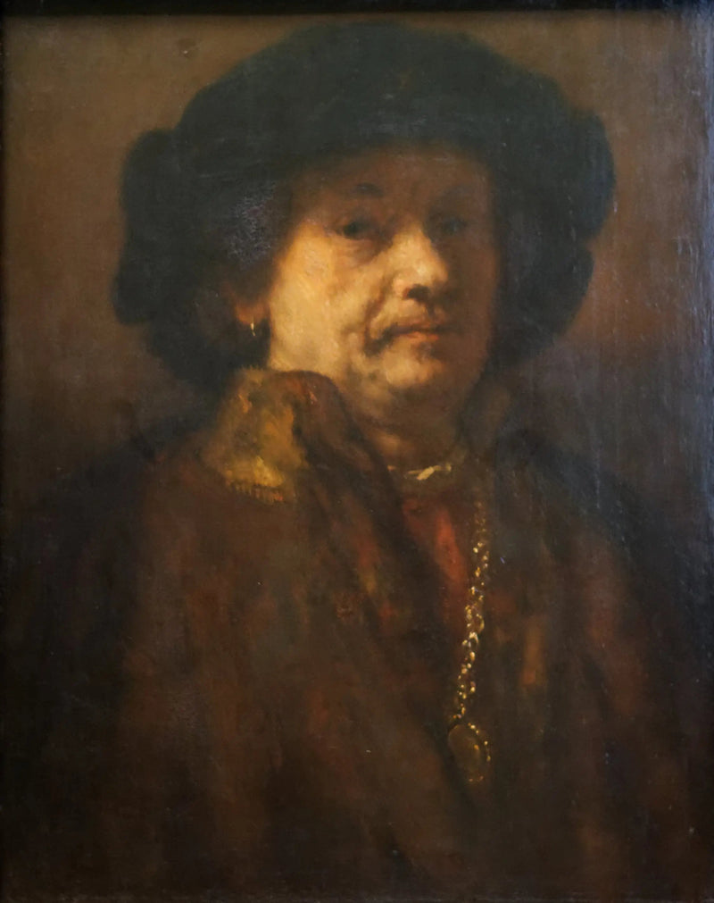 Autorretrato con boina negra y cadena de oro - Rembrandt