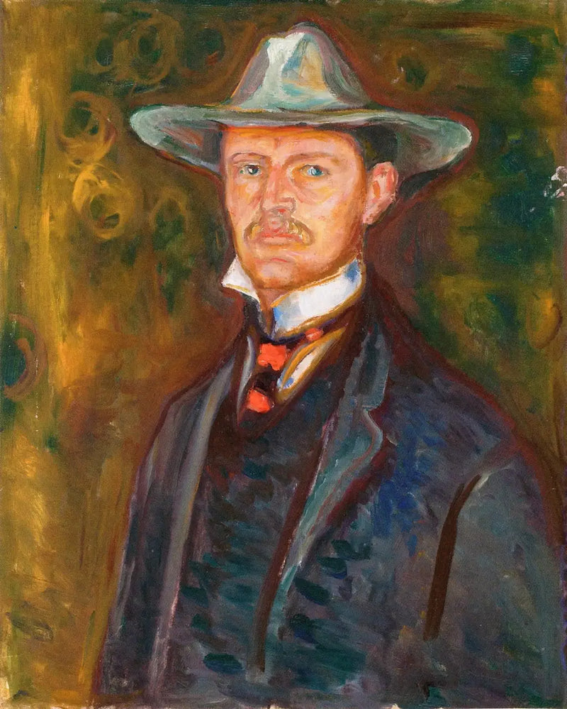 Autorretrato con sombrero de ala ancha - Edvard Munch