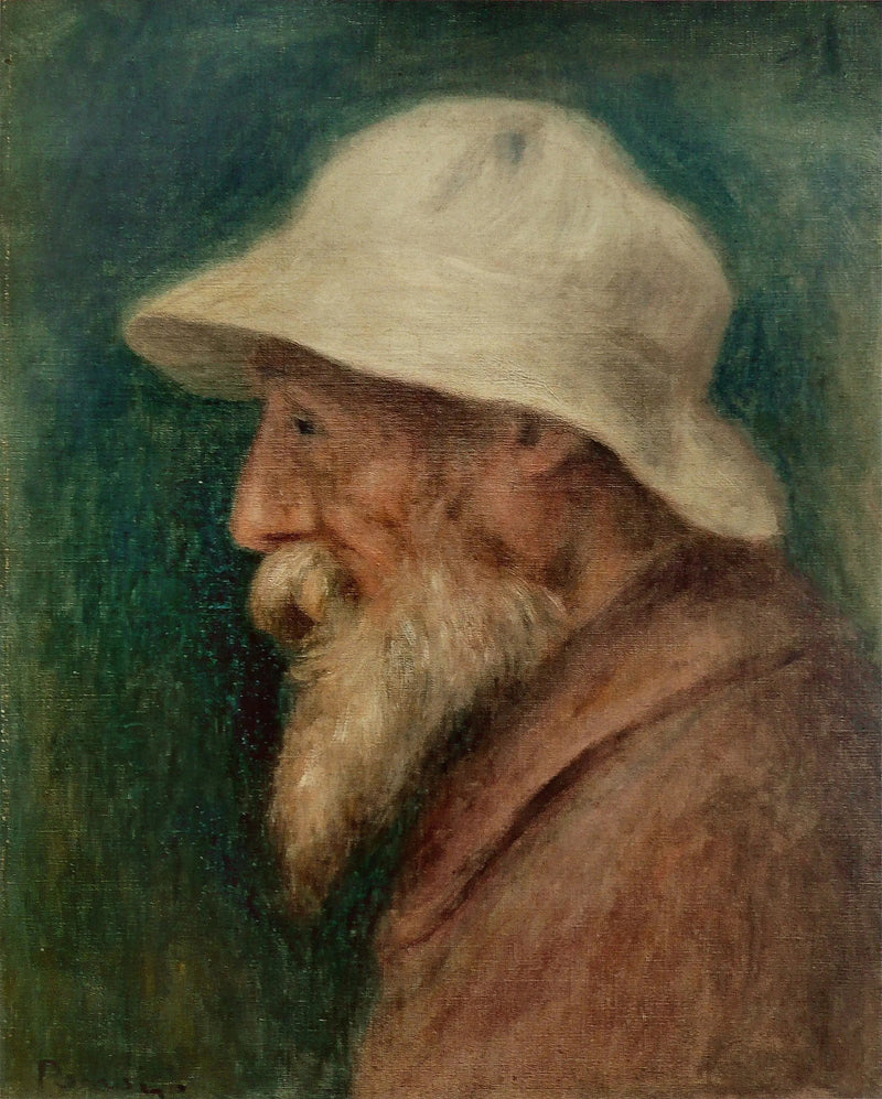 Autorretrato con sombrero blanco - Pierre-Auguste Renoir