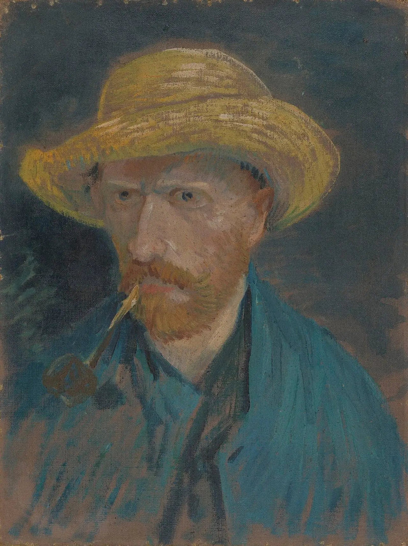 Autorretrato con sombrero de paja y pipa - Vincent van Gogh