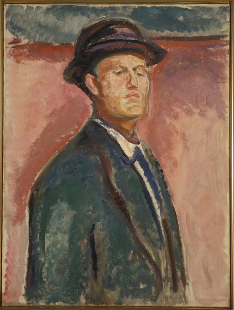 Autorretrato con sombrero - Edvard Munch