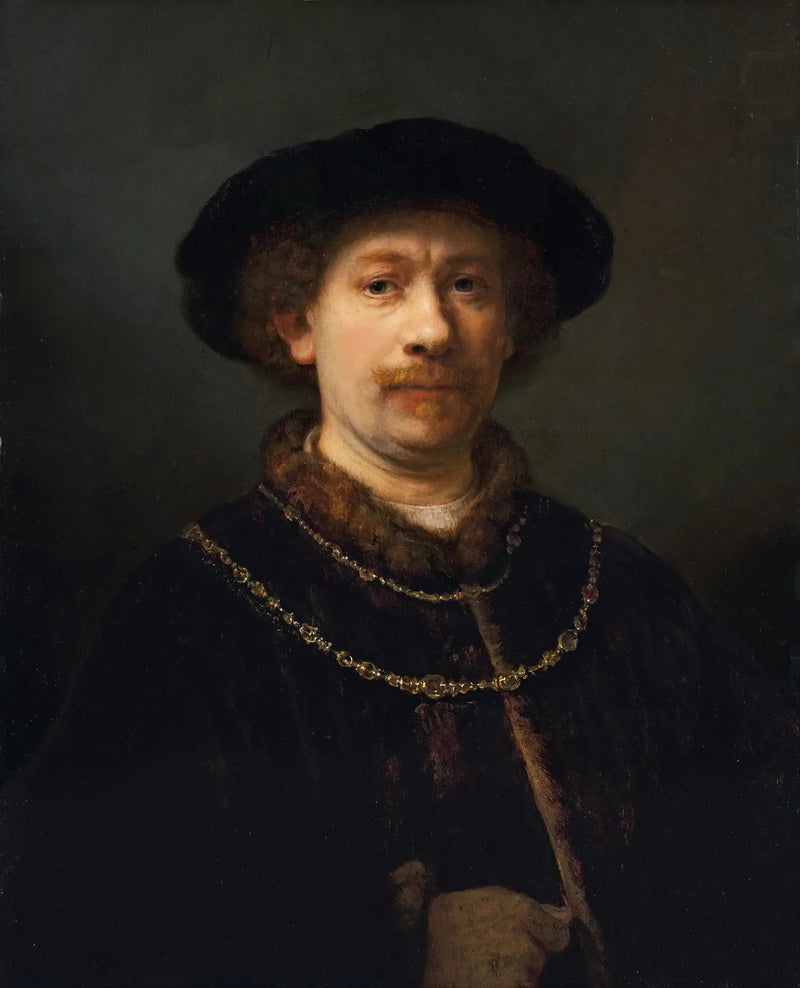 Autorretrato con sombrero y dos cadenas - Rembrandt