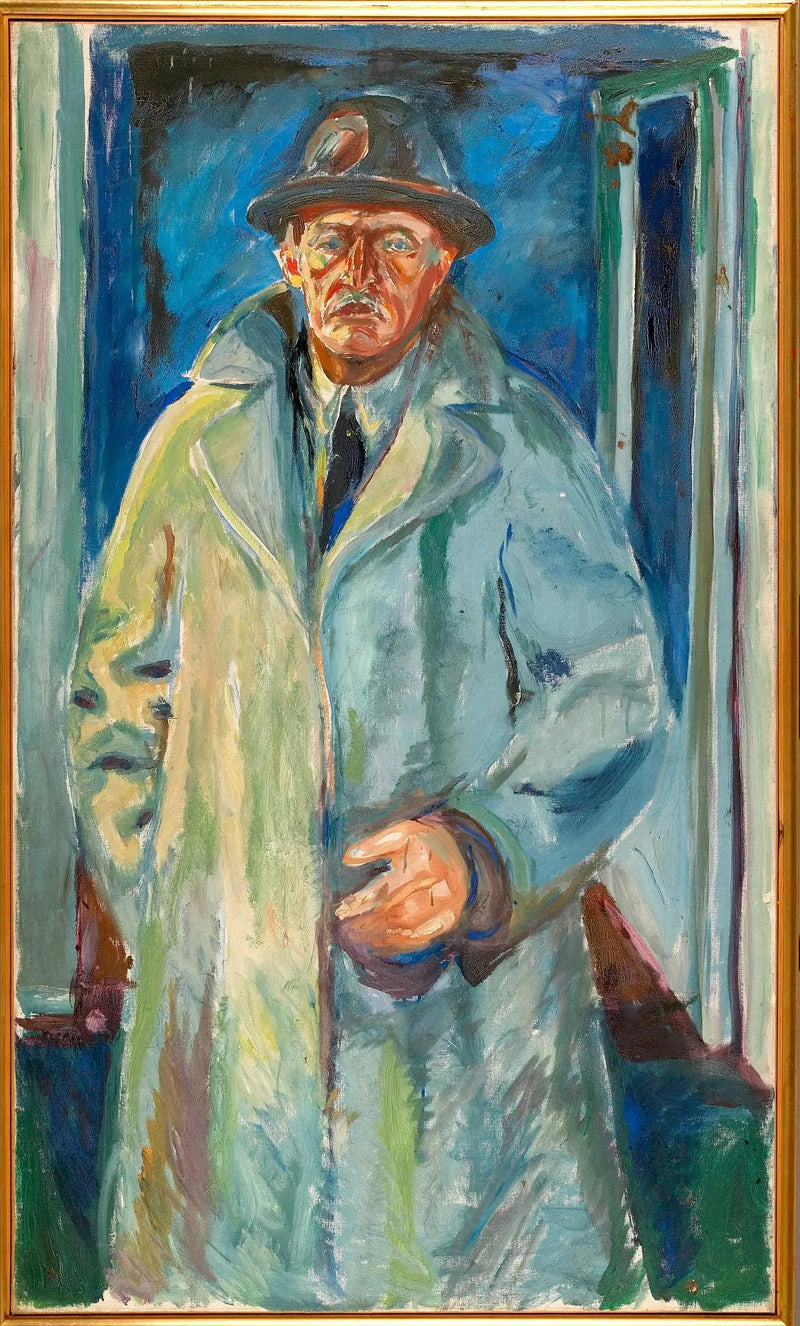 Autorretrato con sombrero y abrigo - Edvard Munch