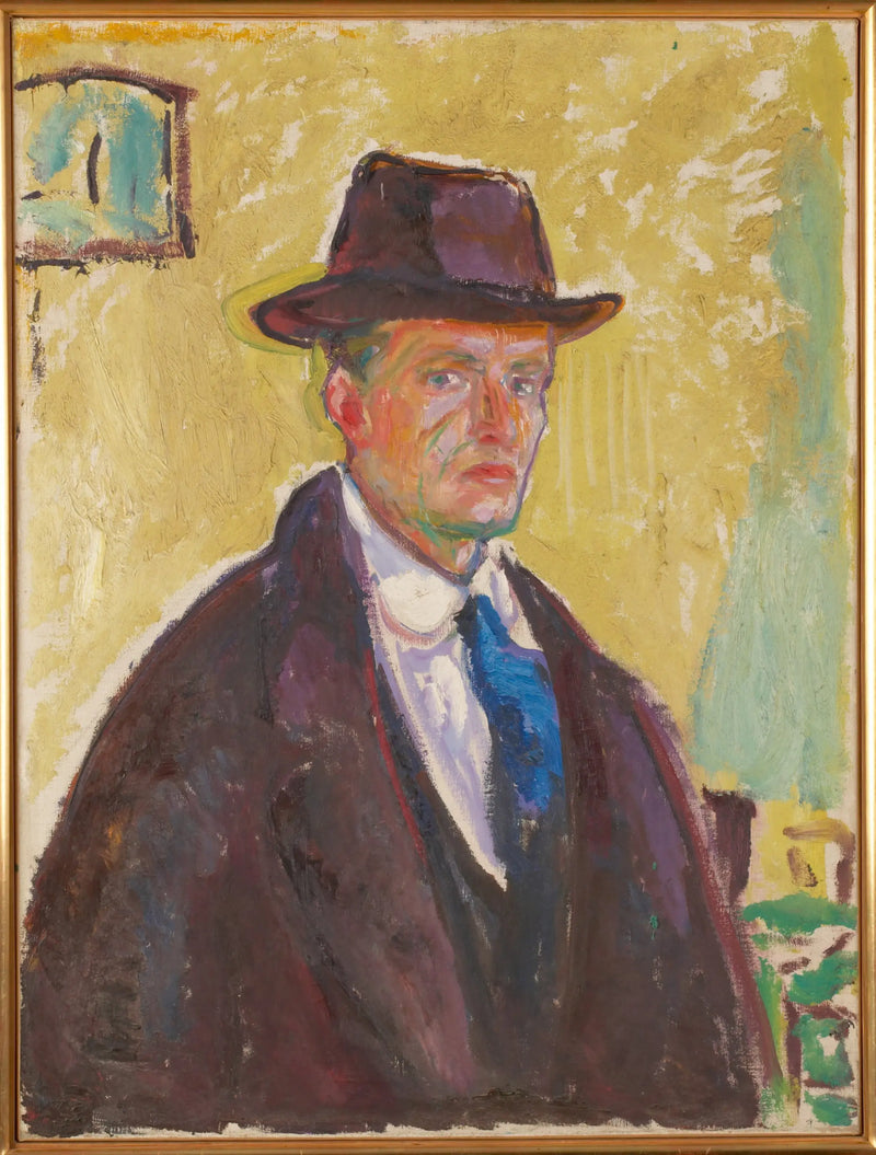 Autorretrato con sombrero y abrigo - Edvard Munch