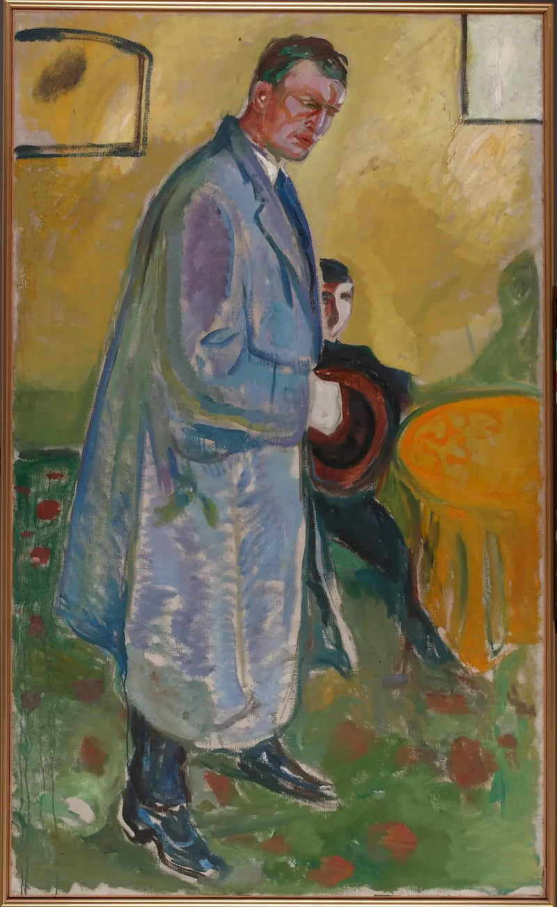 Autorretrato con sombrero y abrigo - Edvard Munch