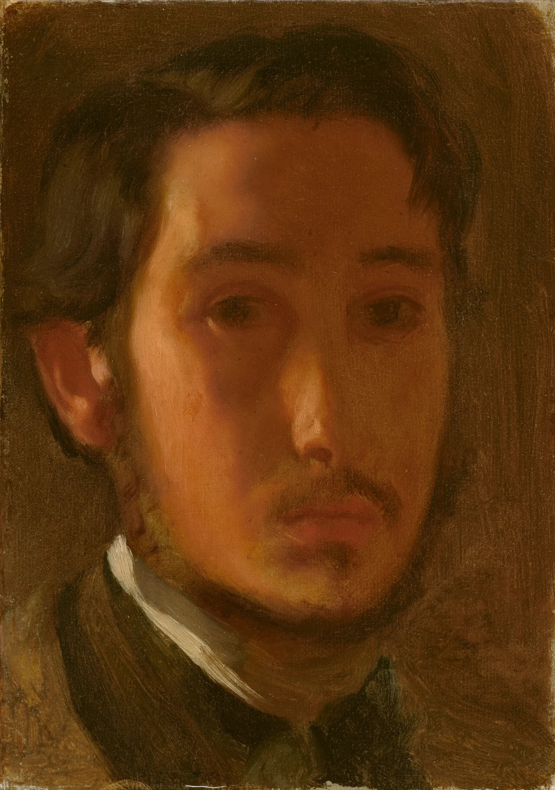 Autoportrait au col blanc - Edgar Degas image 1 copie peinte à la main à l’huile